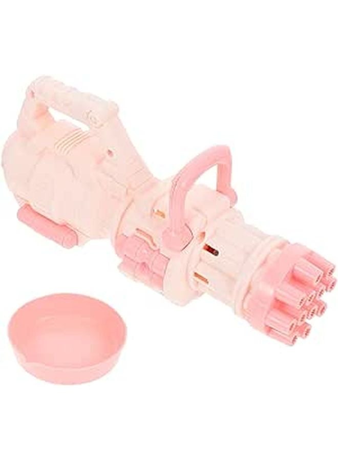 Pink Portable Electric Bubble Machine 12 Hole Outdoor Party Blower Summer Birthday - Image 1