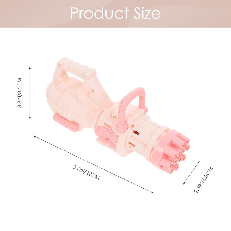 Pink Portable Electric Bubble Machine 12 Hole Outdoor Party Blower Summer Birthday - Image 3