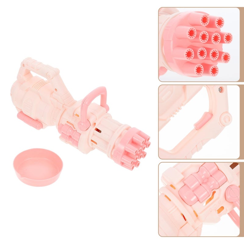 Pink Portable Electric Bubble Machine 12 Hole Outdoor Party Blower Summer Birthday - Image 4