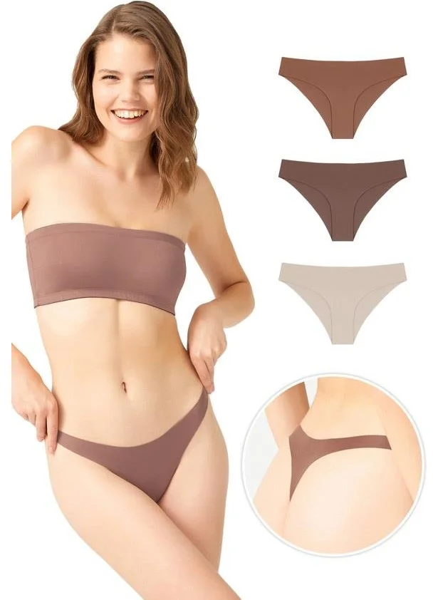 COTTONHILL Laser Cut Women's Bikini Panties 3 Pack-3