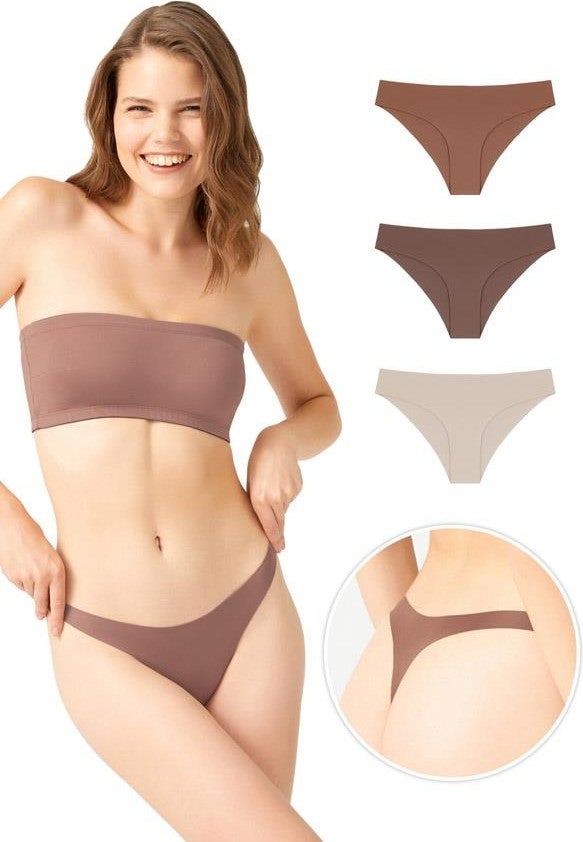 COTTONHILL Laser Cut Women's Bikini Panties 3 Pack-3  - Image 1