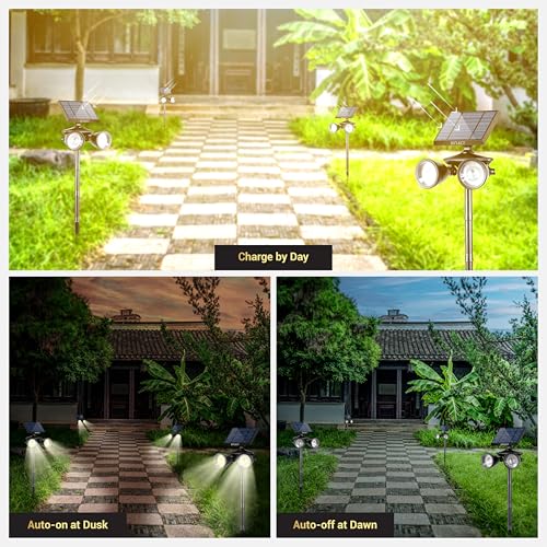 Dylect® Luxe Solar Garden Light/Pathway Light for Garden, Resort/Hotel, Outdoor Plants, Balcony with Powerful Twin LED,IP65 Waterproof, Upto 10H Runtime, Auto On-Off(Wall & Ground Mount, Cool White) - Image 5