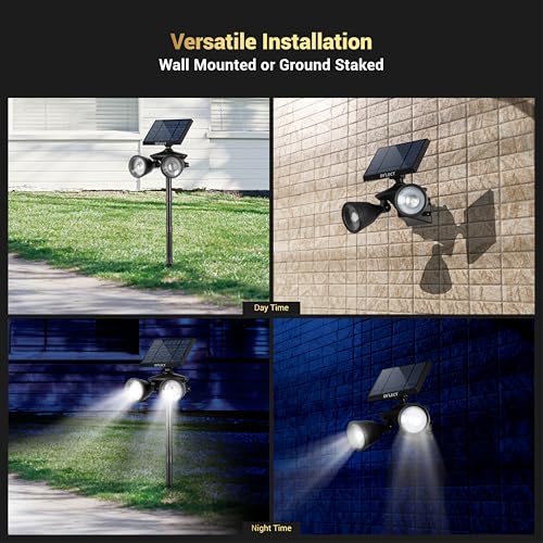 Dylect® Luxe Solar Garden Light/Pathway Light for Garden, Resort/Hotel, Outdoor Plants, Balcony with Powerful Twin LED,IP65 Waterproof, Upto 10H Runtime, Auto On-Off(Wall & Ground Mount, Cool White) - Image 3