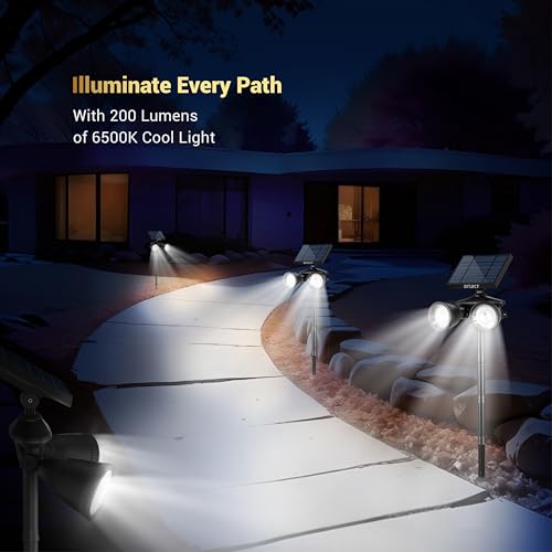Dylect® Luxe Solar Garden Light/Pathway Light for Garden, Resort/Hotel, Outdoor Plants, Balcony with Powerful Twin LED,IP65 Waterproof, Upto 10H Runtime, Auto On-Off(Wall & Ground Mount, Cool White) - Image 2