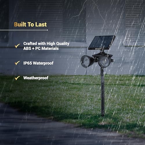 Dylect® Luxe Solar Garden Light/Pathway Light for Garden, Resort/Hotel, Outdoor Plants, Balcony with Powerful Twin LED,IP65 Waterproof, Upto 10H Runtime, Auto On-Off(Wall & Ground Mount, Cool White) - Image 4
