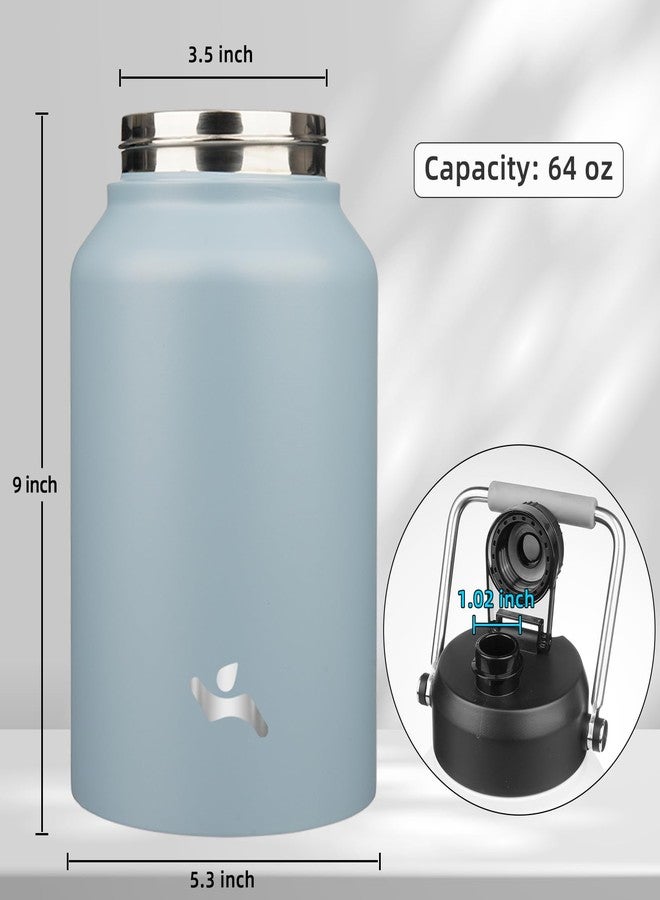 Konokyo Insulated water bottle with Metal Handle64oz-Storm Blue - Image 2