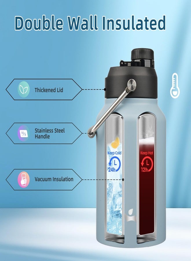 Konokyo Insulated water bottle with Metal Handle64oz-Storm Blue - Image 3