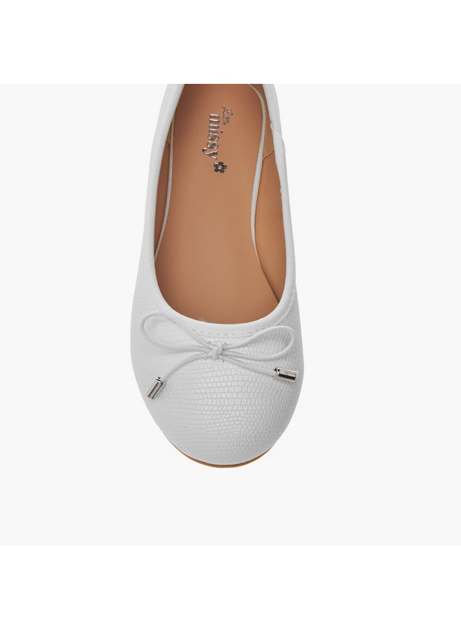 Little Missy Girls Bow Accent Slip-On Ballerina Shoes  - Image 4