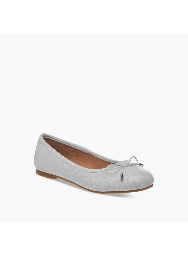 Little Missy Girls Bow Accent Slip-On Ballerina Shoes
