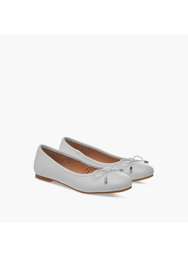 Little Missy Girls Bow Accent Slip-On Ballerina Shoes