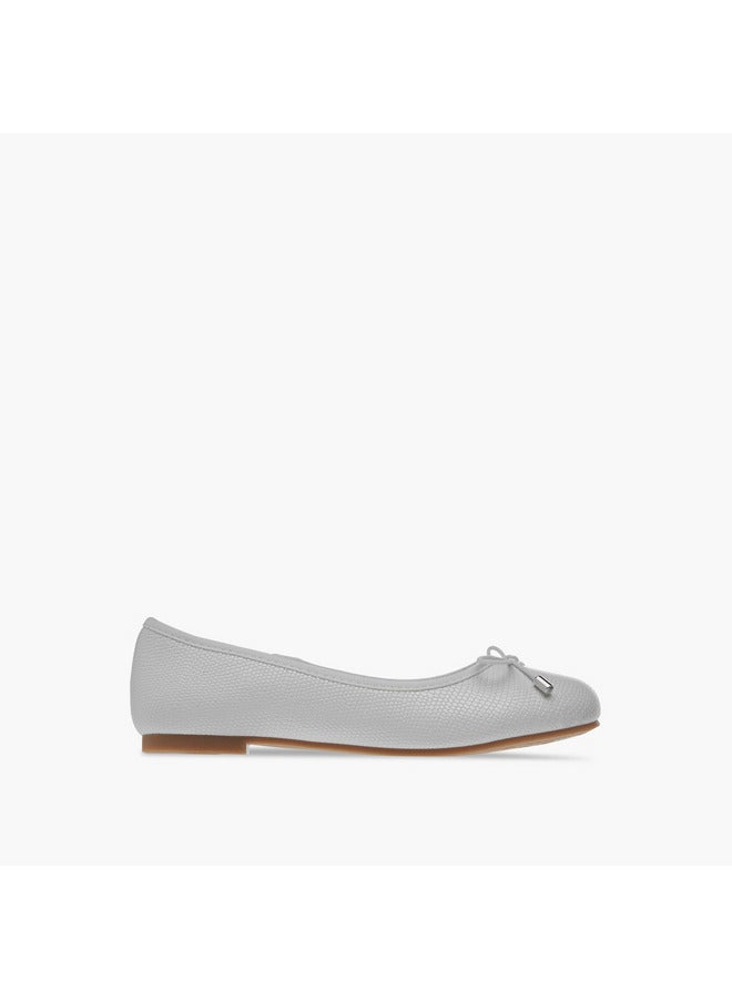 Little Missy Girls Bow Accent Slip-On Ballerina Shoes  - Image 3