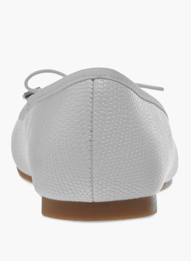 Little Missy WHITE Bow Accent Slip-On Ballerina Shoes for Women | Best Price UAE