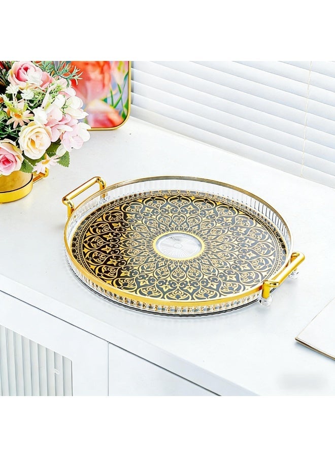 Betaoby Tray with handle, countertop decoration tray, spill proof tray, coffee table, living room, bedroom - Image 1