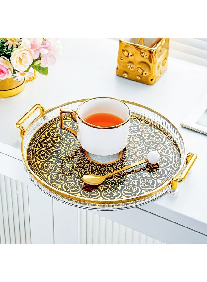 Betaoby Tray with handle, countertop decoration tray, spill proof tray, coffee table, living room, bedroom - Image 2