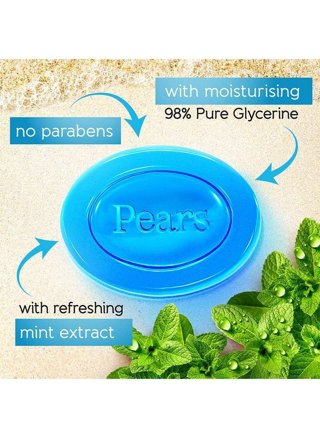 Pears - Soft & Fresh Bathing Bar With 98% Pure Glycerine & Mint Extracts For Fresh Glow (125G X 4) - Image 1