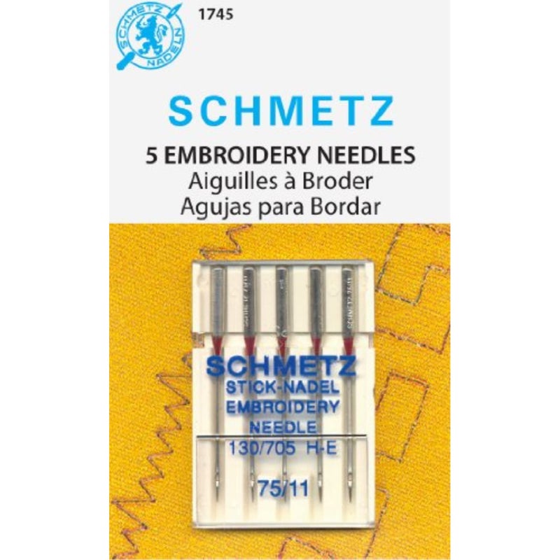 SCHMETZ Embroidery Sewing Machine Needles - Precision Needles, Size 75/11, 5 Needle Cards, Pack of 1 - Image 4