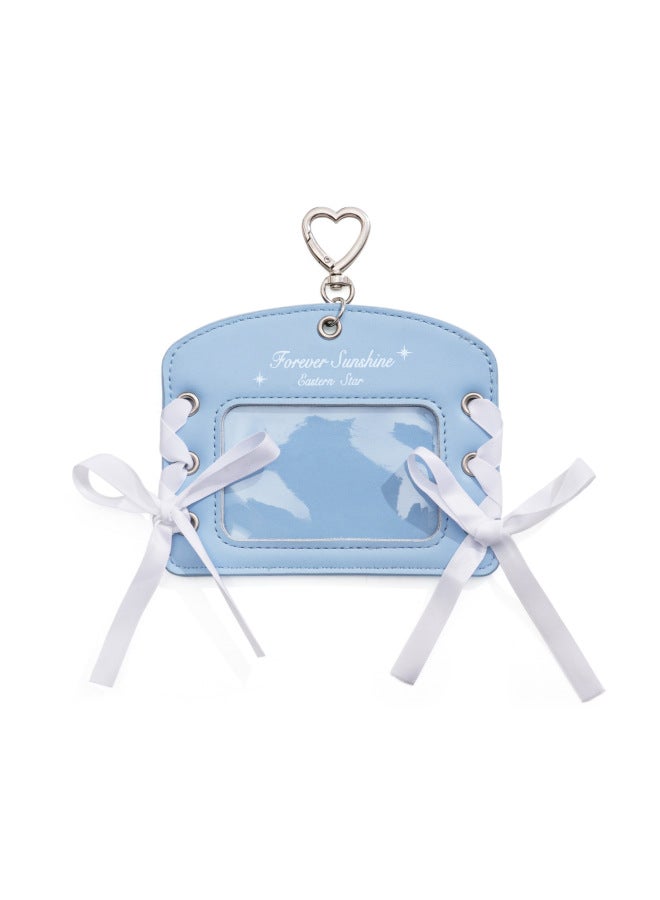 Student Ribbon Bow Card Holder 3inch Idol Photo Display Card Case Girl Id Card Case Protective Cover Diy Silk
