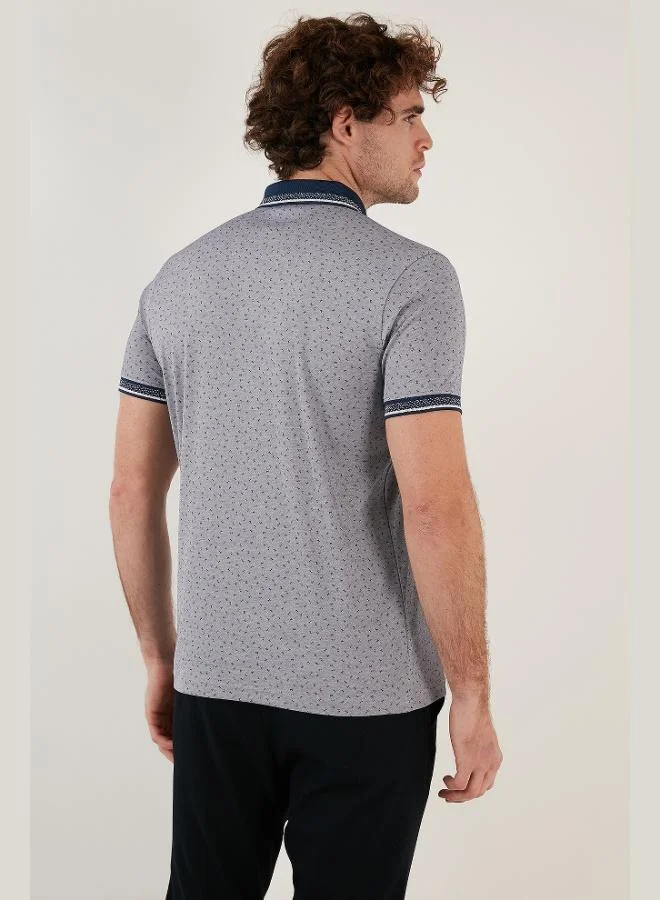 Buratti  Buratti Cotton Blend Patterned Slim Fit Polo Collar T Shirt Men's Polo Collar T-Shirt 646B3200 for Men | Best Price UAE