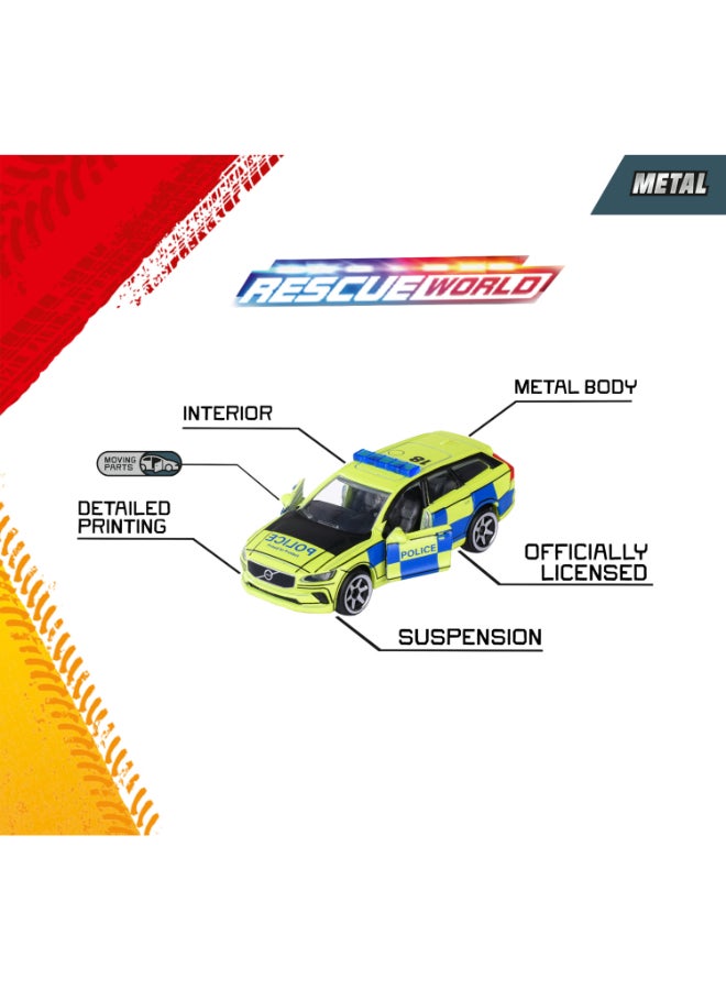 Majorette Rescue World 5 Pieces Diecast Giftpack, 5 International Police Cars, 1:64 Scale Metal Toy Vehicles with Freewheel, Suspension and Opening Parts, 7.5 cm, Ages 3+ - Image 5