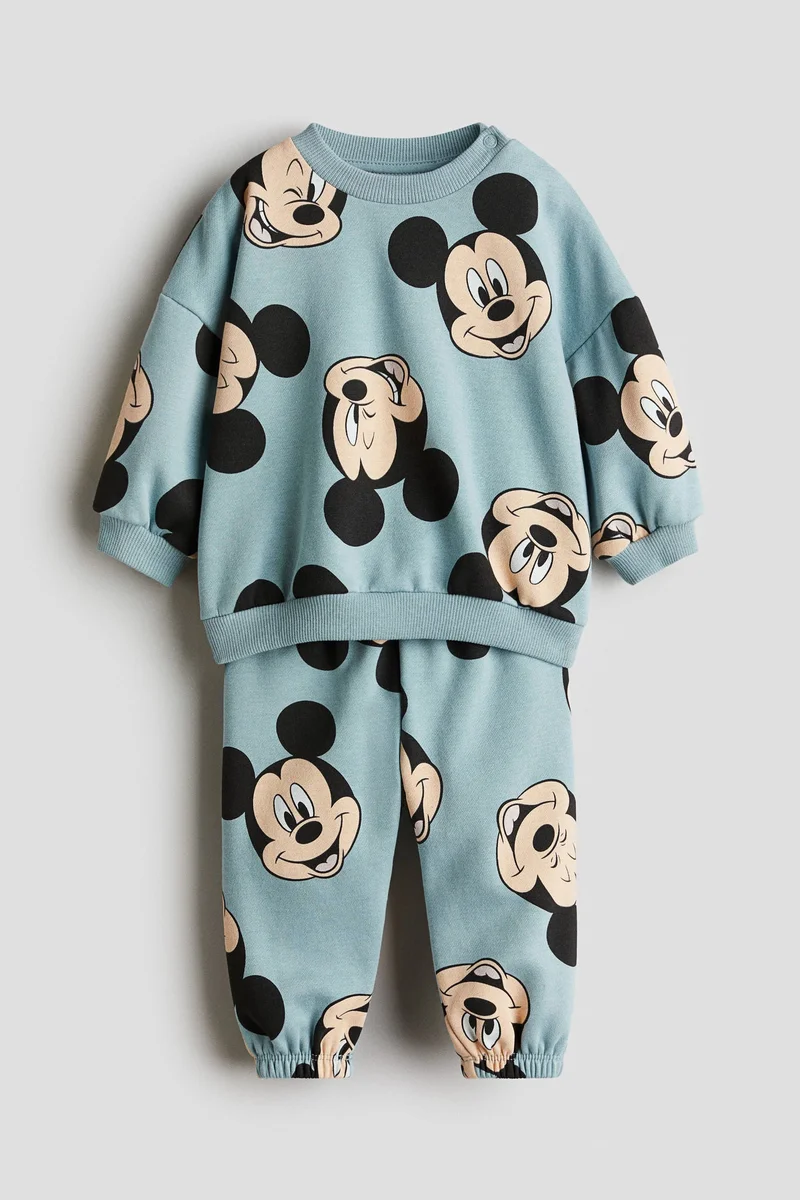 H&M 2-piece printed sweatshirt set