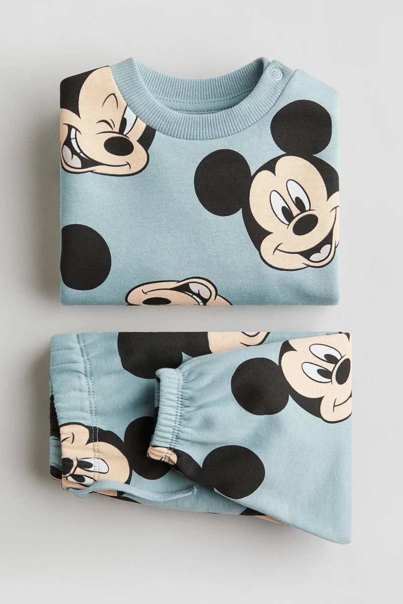 H&M 2-piece printed sweatshirt set