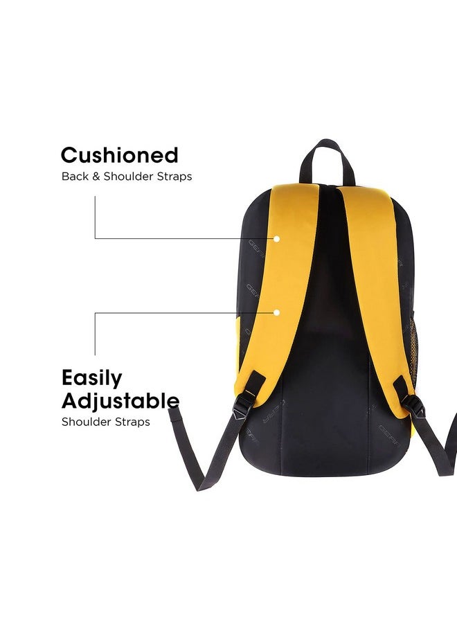 جير - حقيبة مدرسية صغيرة مقاومة للماء من Gear SUPERIOR XL بسعة 17 لترًا/حقيبة ظهر غير رسمية/حقيبة جامعية/حقيبة رياضية مع حجرة للأحذية للرجال/النساء (أسود-أصفر) - Image 1
