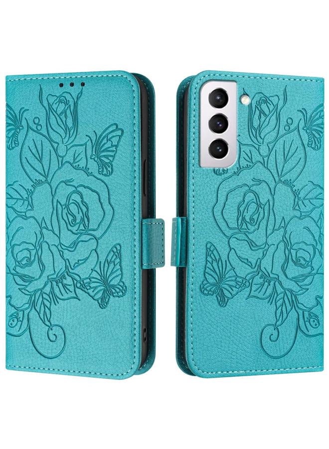 S-TOP Case For Samsung Galaxy S21+ 5G Embossed Rose RFID Anti-theft Leather Phone Case - Image 2