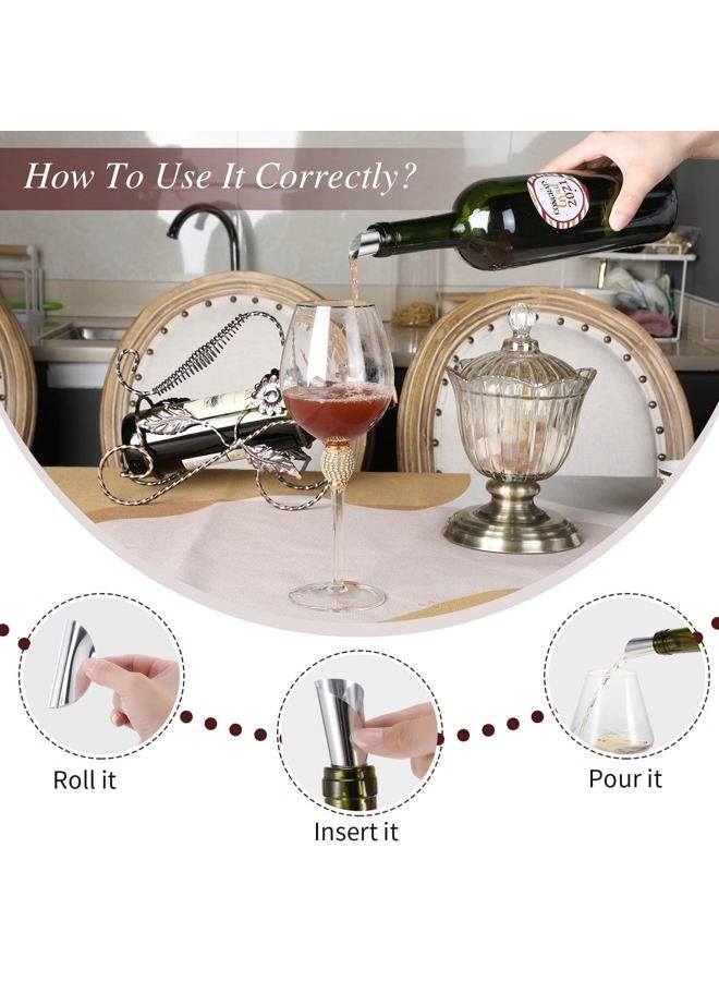 Skyley 120 Pieces Silver Wine Pourer Disc Wine Stopping Pour Spout Disks Aluminum Foil Wine Pourer Disc Whisky Wine Spout Disks Thin Reusable Wine Pour Disks for Wine Beverage Beer Liquid Dispenser - Image 3