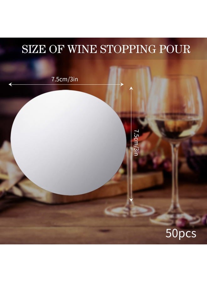 Skyley 120 Pieces Silver Wine Pourer Disc Wine Stopping Pour Spout Disks Aluminum Foil Wine Pourer Disc Whisky Wine Spout Disks Thin Reusable Wine Pour Disks for Wine Beverage Beer Liquid Dispenser - Image 2