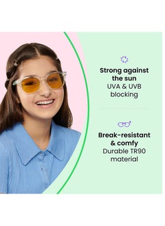 Hooper Hooper By Lenskart | Blue Grey Full Rim Round Latest and Stylish Kids Sunglasses | Polarized and 100% UV Protected | For Boys & Girls (Age 8-12 yrs) | HP S15813L  - Image 5