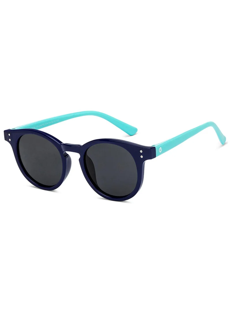 Hooper Hooper By Lenskart | Blue Grey Full Rim Round Latest and Stylish Kids Sunglasses | Polarized and 100% UV Protected | For Boys & Girls (Age 8-12 yrs) | HP S15813L