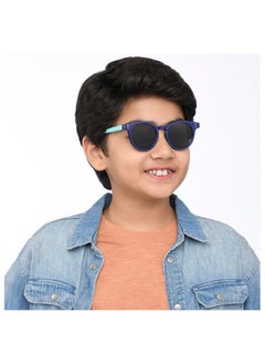 Hooper Hooper By Lenskart | Blue Grey Full Rim Round Latest and Stylish Kids Sunglasses | Polarized and 100% UV Protected | For Boys & Girls (Age 8-12 yrs) | HP S15813L  - Image 3