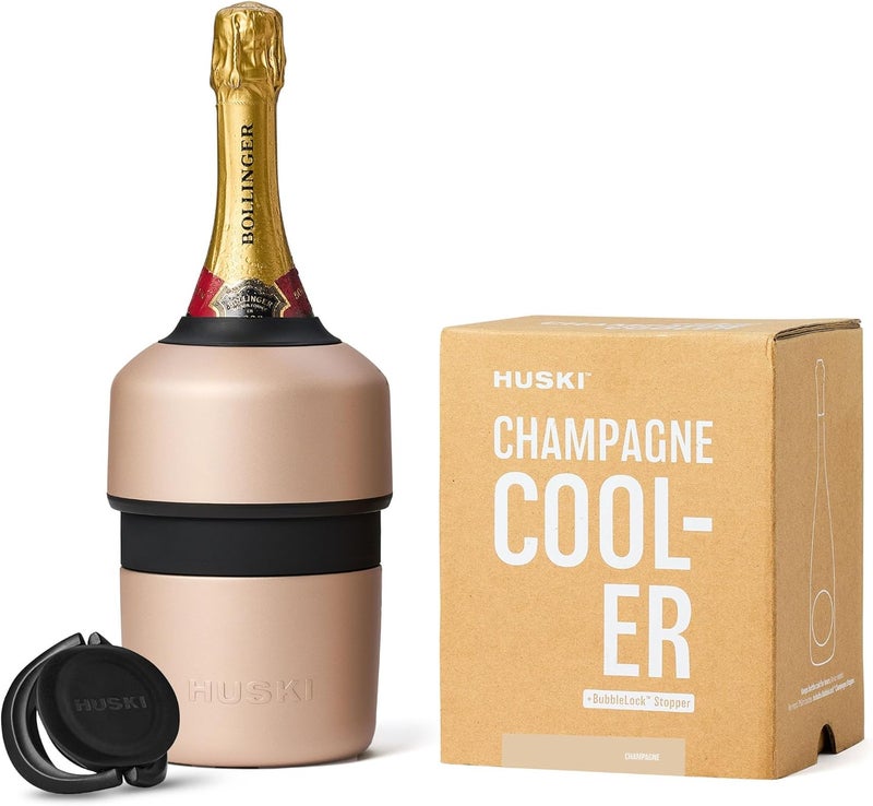 Huski Champagne Chiller | NEW | Award-Winning Iceless Design with Detachable Bottle Stopper | Keeps Wine Cold up to 6 Hours | Fits most 750ml Champagne, Prosecco & Sparkling Wine Bottles (Champagn) - Image 1