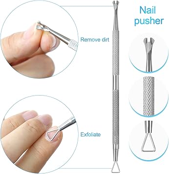 Sularpek Cuticle Remover Tool Set with Cuticle Cutter and Cuticle Pusher 3 in 1 Professional Cuticle Remover Cuticle Scissors Stainless Steel Nail Care Tool for Manicure and Pedicure Silver - Image 5