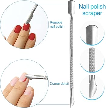 Sularpek Cuticle Remover Tool Set with Cuticle Cutter and Cuticle Pusher 3 in 1 Professional Cuticle Remover Cuticle Scissors Stainless Steel Nail Care Tool for Manicure and Pedicure Silver - Image 4