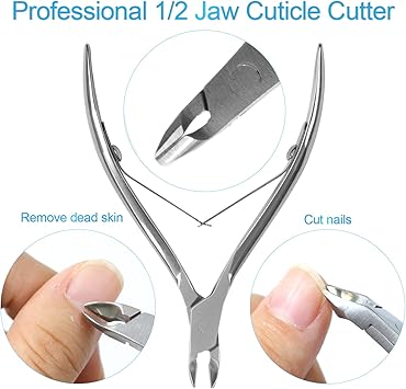 Sularpek Cuticle Remover Tool Set with Cuticle Cutter and Cuticle Pusher 3 in 1 Professional Cuticle Remover Cuticle Scissors Stainless Steel Nail Care Tool for Manicure and Pedicure Silver - Image 3