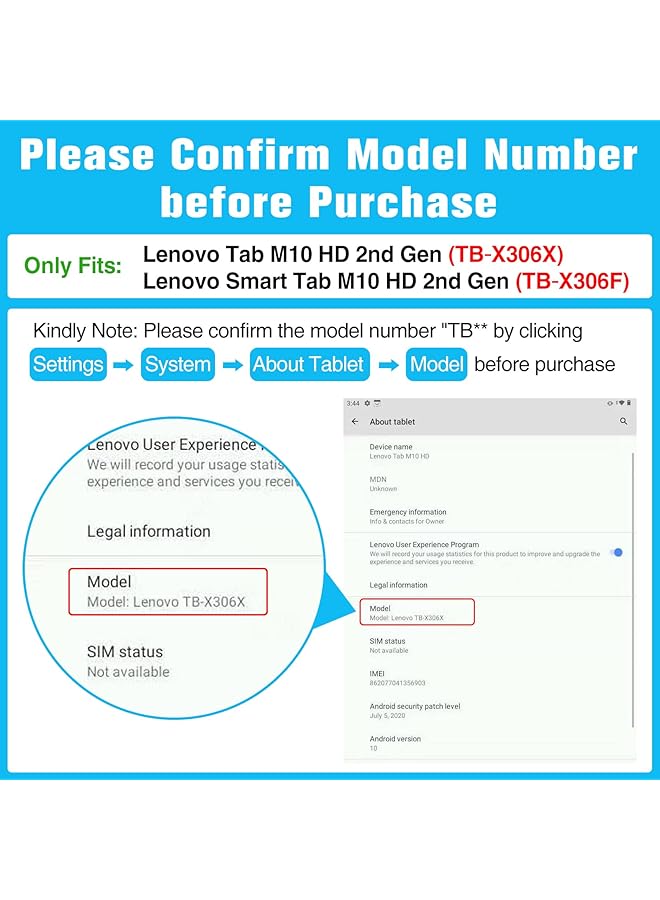 Procases 2 Pack Screen Protector For Lenovo Tab M10 Hd 2Nd Gen Tb X306X Smart Tab M10 Hd 2Nd Gen Tb X306F 10.1 Inch 2020 Release Tempered Glass Screen Film Guard Screen Protector –Clear - Image 2