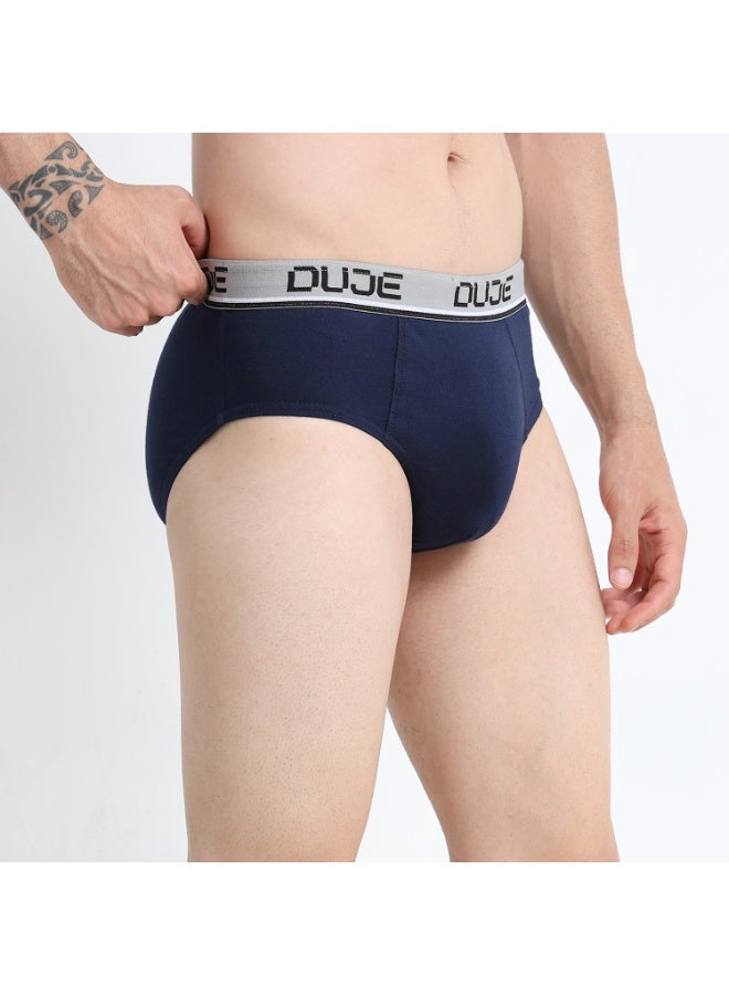 DUJE Men’s Brief OE (Outer Elastic) (3-Pack Combo 4 – Maroon, Grey & Blue) | 100% Combed Cotton | Breathable, Sweat-Absorbing, Anti-Bacterial & Odour-Free Daily Comfort Innerwear - Image 5