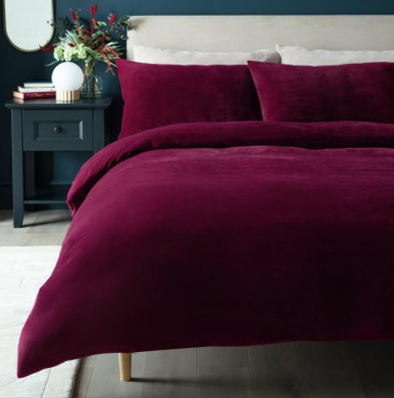 S&S Sands® Hotel Quality Woollen Double Bed Duvet Cover with Zipper Closure, Ultra Soft Flannel,Quilt Cover King Size 90X 100 (Inches) (Wine) - Image 2