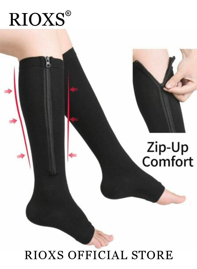 RIOXS - 3 Pairs High Compression Socks for Mens and Womens Support Circulation Recovery Athletic Fit Running Splints Flight Travel Boost Endurance Protection Achilles Tendon - Image 1