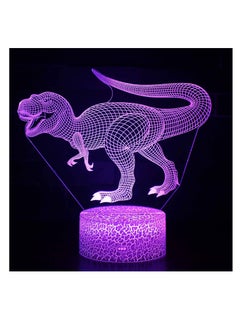 althiqahkey Dinosaur 3D Night Light Touch Table Desk Lamp Three Pattern 7 Colors Optical Illusion Lights with Acrylic Flat & ABS Base & USB Cable  - Image 3