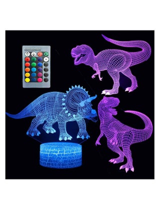 Dinosaur 3D Night Light Touch Table Desk Lamp Three Pattern 7 Colors Optical Illusion Lights with Acrylic Flat & ABS Base & USB Cable - pzsku/Z4C161A05B5C8CA11C2E3Z/45/_/1657637340/4a55d33f-c573-453e-9aa5-c563fd7c4bbe