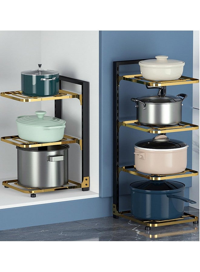 HOUSE OF QUIRK House of Quirk 4-Layer Pots and Pans Organizer for Cabinet, Heavy Duty Pot Pan Rack, Height Adjustable Under Sink Organizer, Cookware Stand for Griddles, Pans, and Bakeware  - Image 5