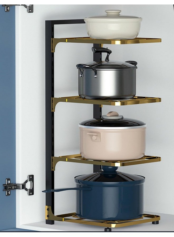 HOUSE OF QUIRK House of Quirk 4-Layer Pots and Pans Organizer for Cabinet, Heavy Duty Pot Pan Rack, Height Adjustable Under Sink Organizer, Cookware Stand for Griddles, Pans, and Bakeware  - Image 3