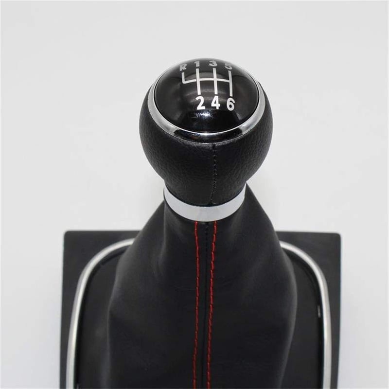 QASULER 6 Speed Gear Shift Knob with Leather Boot - Image 5