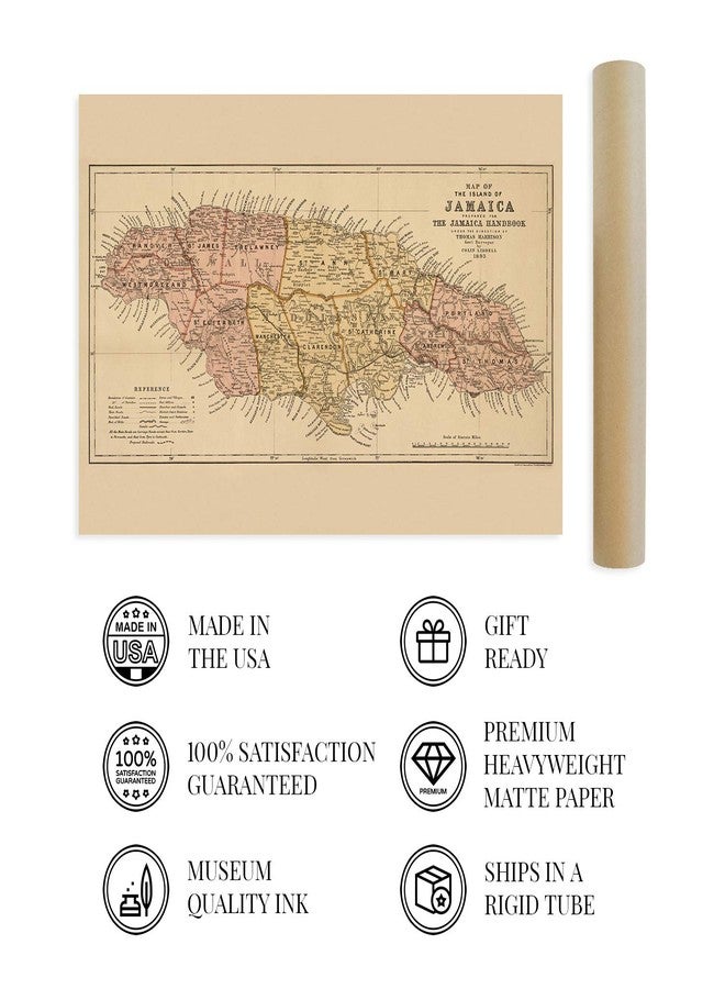 HISTORIX Vintage 1893 Jamaica Map - 24x36 Inch Wall Art Decor Featuring the Island’s Administrative and Political Divisions - Image 4
