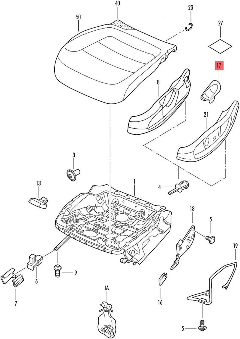 Vuzmode Front Left Seat Height Adjust Handle for VW Jetta A6 - Image 5