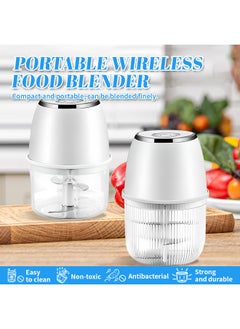 Generic 300ml Electric Food Chopper, Removable Vegetable Chopper, Long-Lasting Battery Life, Perfect for Cutting Garlic, Onions, Vegetables  - Image 2