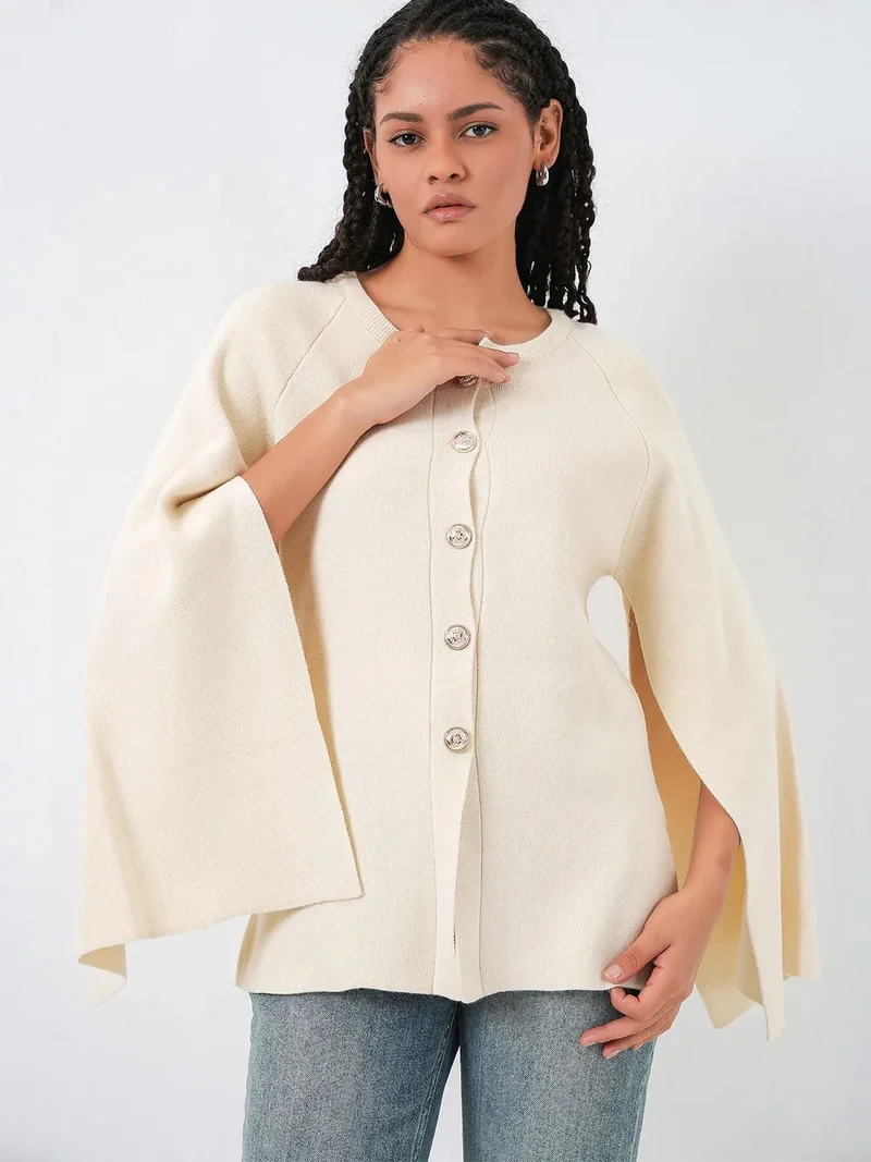 BIG DART BDART Textured Knit Cardigan with Button Closure