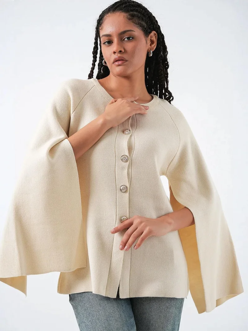 BIG DART BDART Textured Knit Cardigan with Button Closure